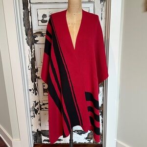 Chico’s Red and Black Striped Shawl